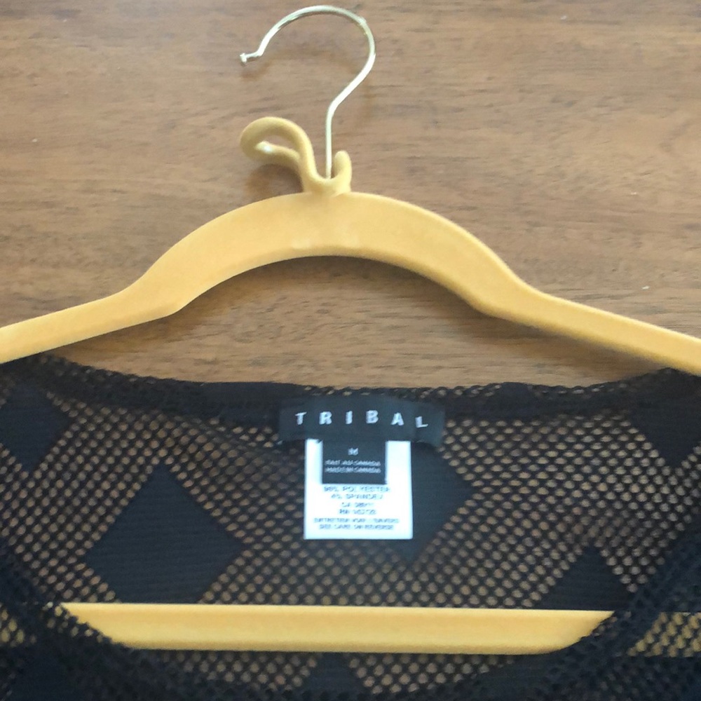 Black tribal lined mesh skirt set